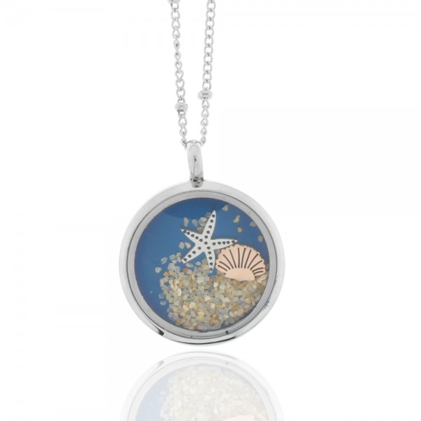 Edelstahlkette mit Muschel und Seestern