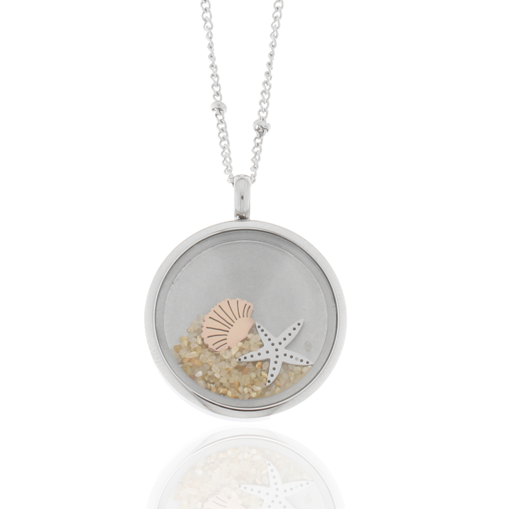 Edelstahlkette mit Muschel und Seestern
