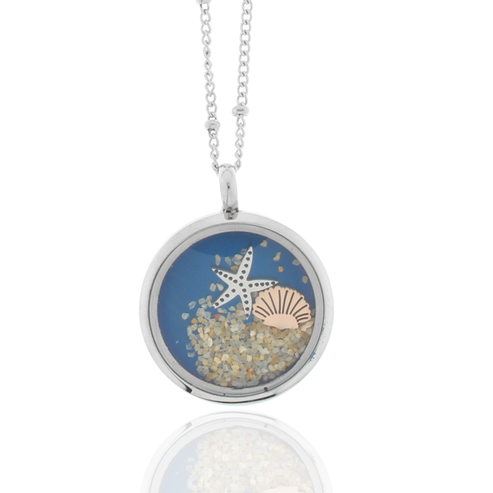 Edelstahlkette mit Muschel und Seestern